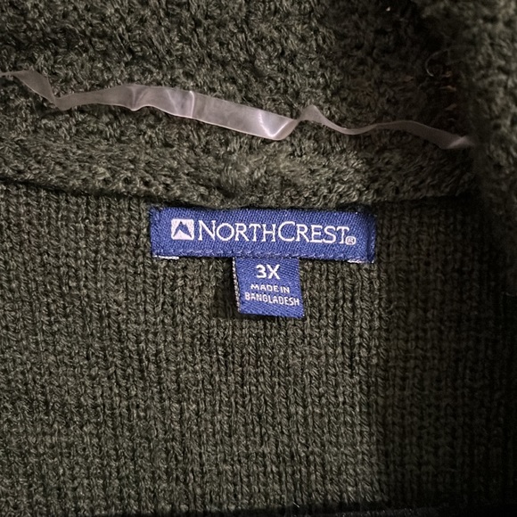 Northcrest hunter green cardigan size 3X - Picture 3 of 3